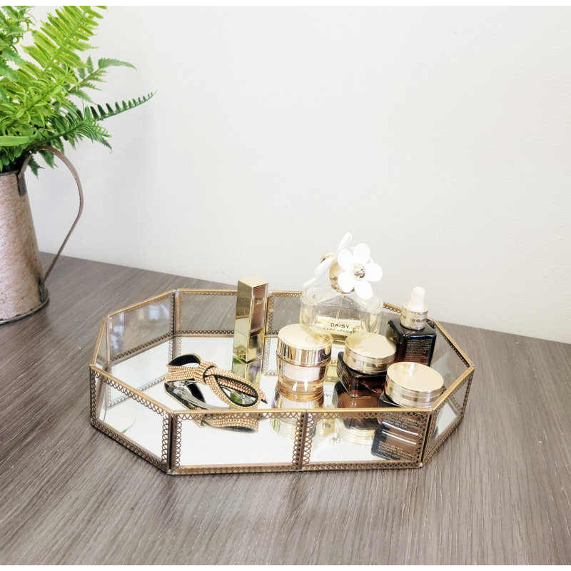 Plateau de coiffeuse Leland, H 2 po x l 12 po x P 8 po, Or antique