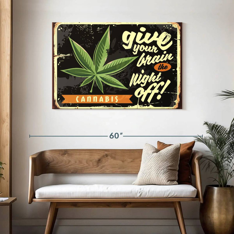 Soirée de marihuana, H 30 po x l 45 po