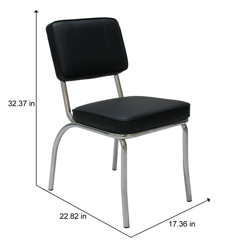 Patnaude 18.33'' H Polyurethane Upholstered Side Chair, Black