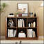 Bibliothèque à 6 cubes, tablette horizontale basse de 101,6 cm de large avec bord arrondi, bibliothèque en bois à 2 niveaux pour la décoration intérieure