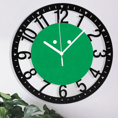 Horloge murale ronde en fer 10 po avec mouvement à quartz silencieux, chiffres arabes, impression UV
