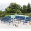 Charlsa Power Coated Aluminium 9 - Person Seating Group with Cushions-1362696452-1362539713