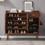 Rangement pour chaussures en bois manufacturé moderne brun-noisette