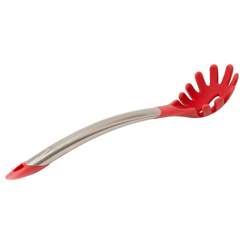 Cuisipro Silicone Spaghetti Spoon, Black, Heat and Stain Resistant, Dishwasher Safe, 31cm, Red