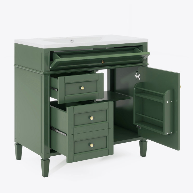 Meuble-lavabo moderne 36 po avec lavabo supérieur