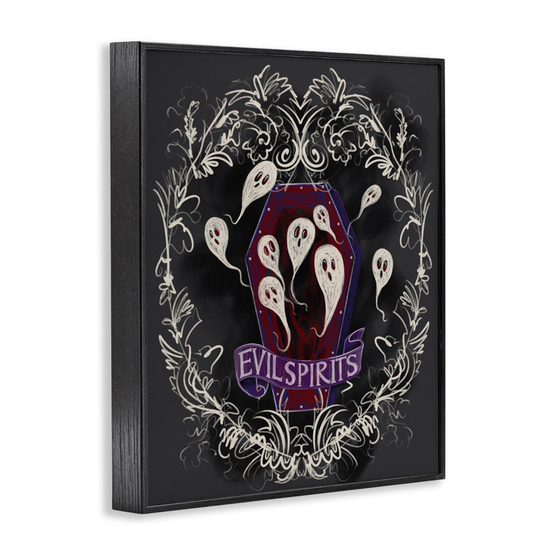 Giclée encadrée Evil Spirits Ghost, conception par Connie Summers, Giclée encadrée noir minuit, H 30 po x l 24 po