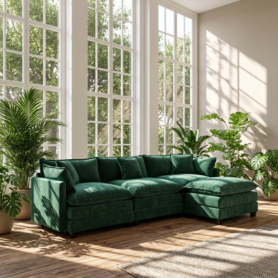 Canapé modulaire 3 places en chenille l 113,8 po x P 35 po x H 33,1 po Cloud