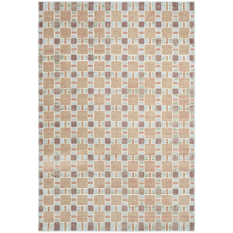Capodilupo Rust Multicolor Modern Indoor Rug, Rectangle 4' x 6'