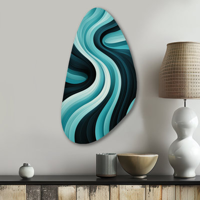 Codey - Op Art Unique Shape Metal Wall Decor, Modern Asymmetrical Metal Art Print