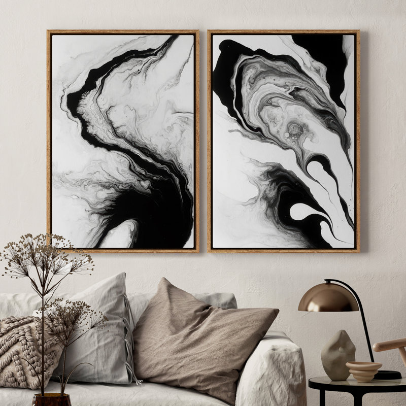 Art mural encadré sur toile, rétro muraux abstraits pour chambre à coucher, Naturel, H 24 po x l 16 po