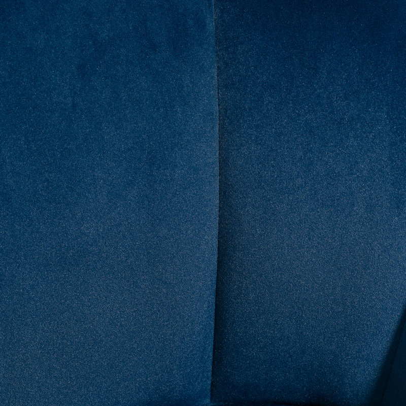 Fauteuil en polyester de 28,3 po Hereld, Velours bleu, Or