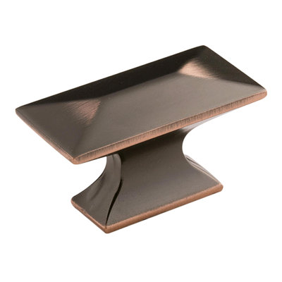 Bungalow Collection Rectangular Knob - 1-3/4" x 15/16 " Cabinet Knob Oil-Rubbed Bronze Highlighted - Transitional, Coastal Hardware for Drawers & Cabinets