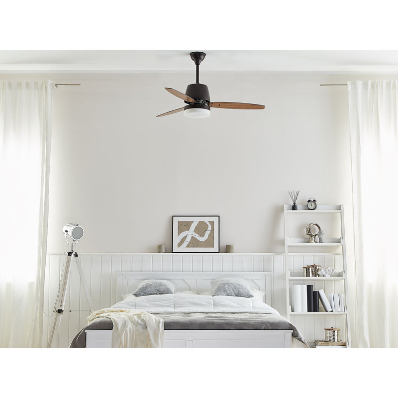 Bostick 74cm Ceiling Fan with Light Kit, Dark Wood