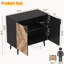 Armoire de rangement 31,5 pouces avec tablette et portes, buffet moderne avec rangement, armoire d'appoint autoportante pour la salle à manger, le salon, le vestibule, noir et grain de noyer