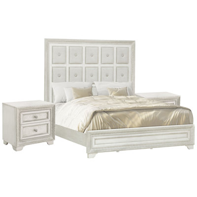Bonaire Queen Upholstered Bed With 2 Nightstands