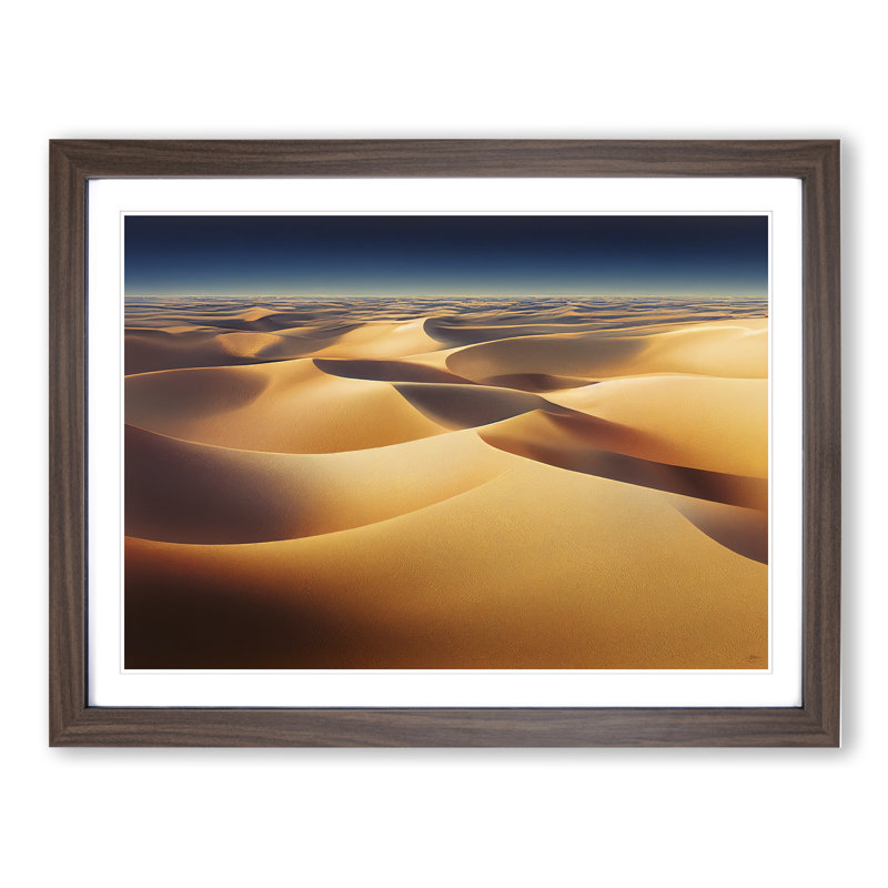 Fancy Desert - Single Picture Frame Painting, 46cm H x 64cm W x 2cm D, Walnut