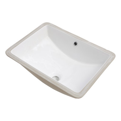 Lavabo pour salle de bain Lavabo de salle de bain rectangulaire en porcelaine blanche
