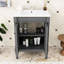 Ensemble de meuble-lavabo simple autoportant avec lavabo en céramique et armoire de rangement Eichman-1080865535