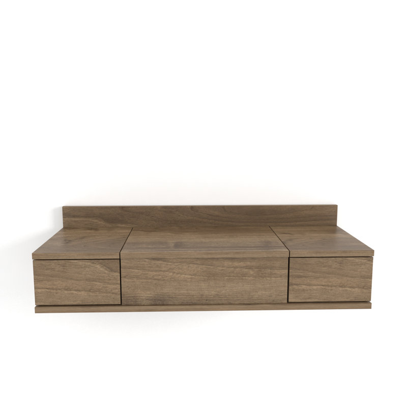 Zyshonne Dressing Table with Mirror, Walnut
