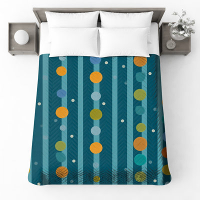 Couvre-lit matelassé à rayures colorées