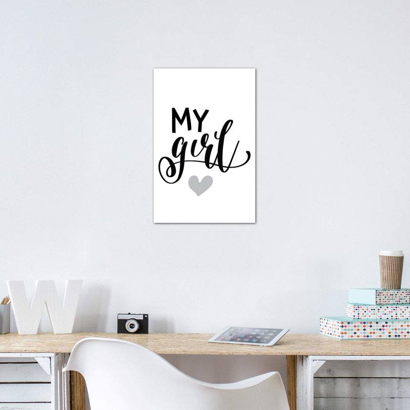 «My Girl», reproduction d'art textuel, H 40 po x l 26 po x P 1,5 po, Toile tendue, Pas de tapis