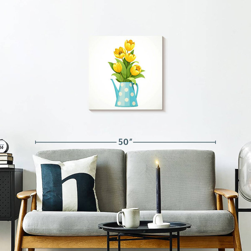 Tulipes Harnek dans un arrosoir, H 20 po x l 20 po