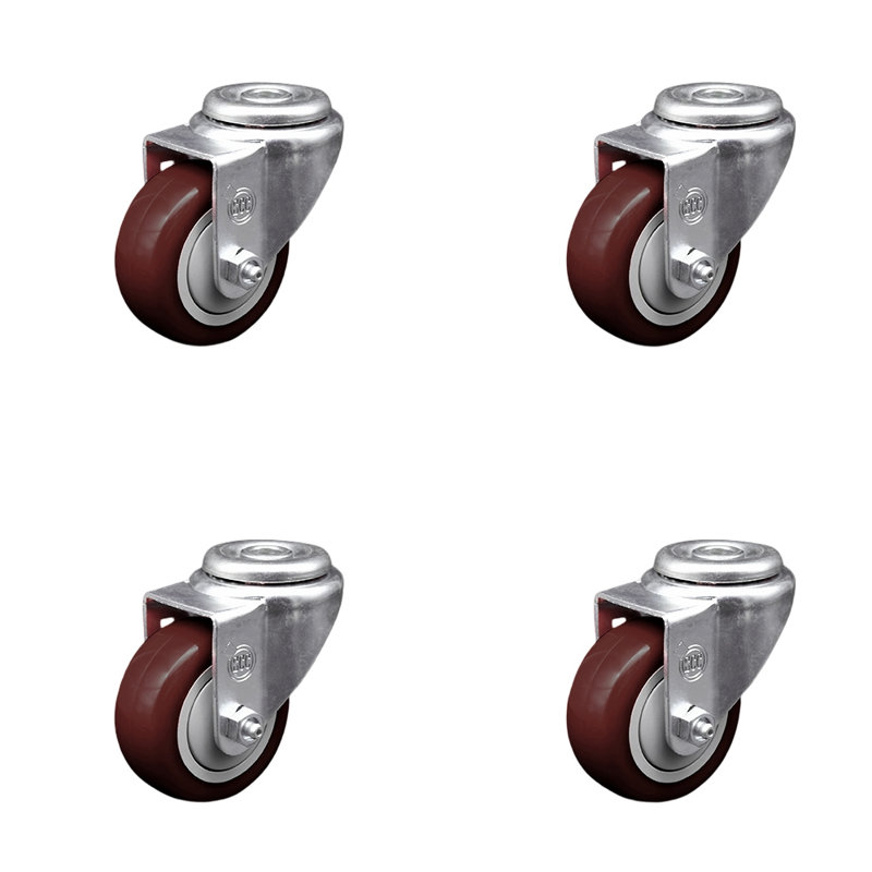 Ensemble de roulettes en polyuréthane SS, Marron