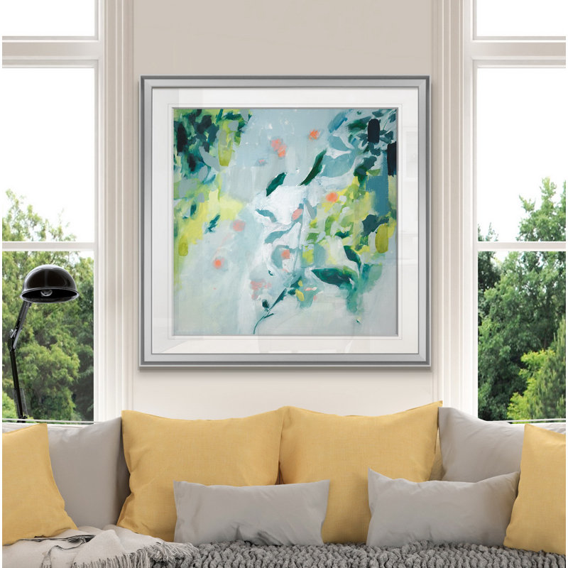« doux spot ii », peinture, H 16 po x l 16 po x P 1,5 po, Encadrement argenté