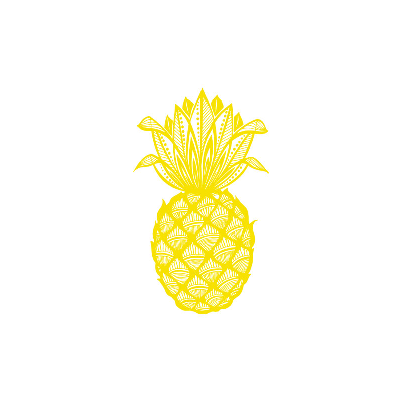 Décalcomanie murale fruits de pin ananas Barringer, Jaune