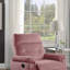 Fauteuil inclinable manuel en velours rosé - dossier capitonné, accoudoirs moelleux, meubles de salon