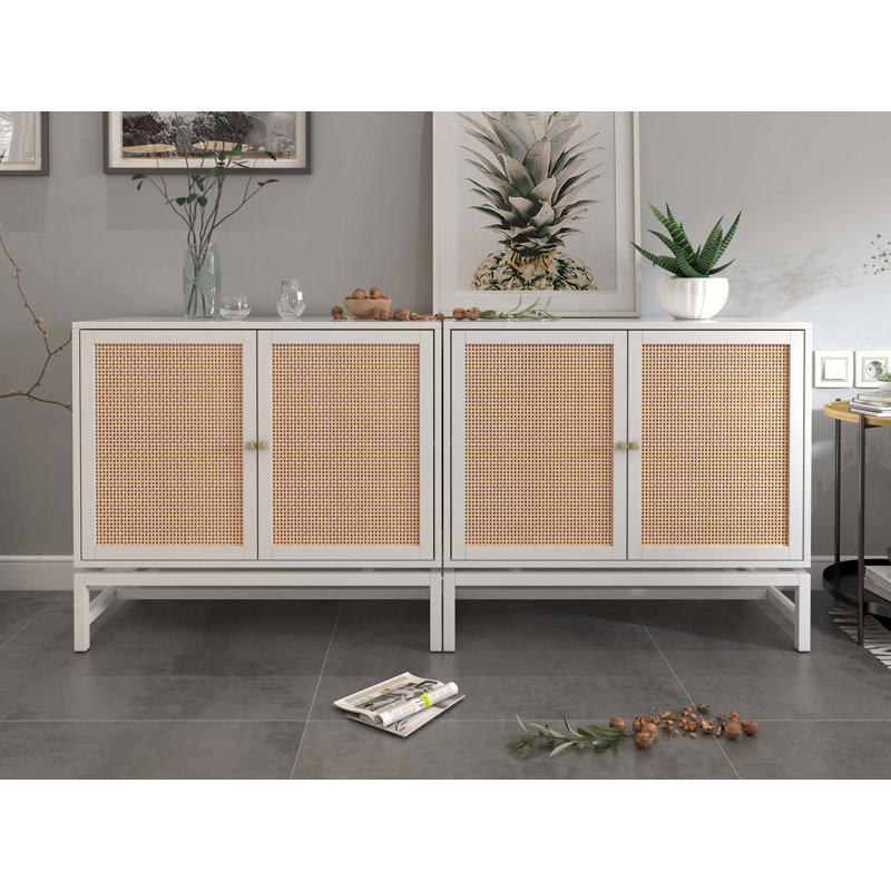 Crédence de rangement l 63 po Pam, Blanc
