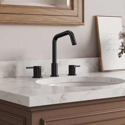Widespread 3-Hole Bathroom Sink Faucet, 2-Handle Bathroom Faucet with Drain Assembly