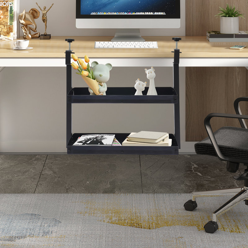 Étagère de bureau à 2 niveaux Marrugo, Noir