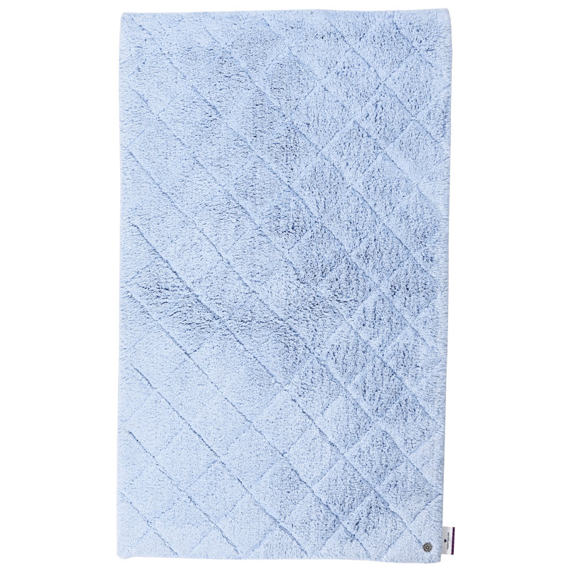 Cotton Bath Rug, Light Blue, Rectangular 60cm x 60cm