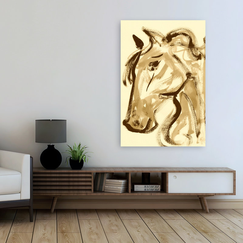«Elegant Horse Profile», art mural classique élégant, 48" H x 32" W