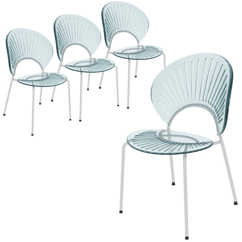 Kayahna 17.52'' H Metal Stacking Side Chair, Smoke, 4
