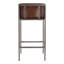 Dennis 31 in. Seat Height Leather and Iron Accent Stool with Low Back