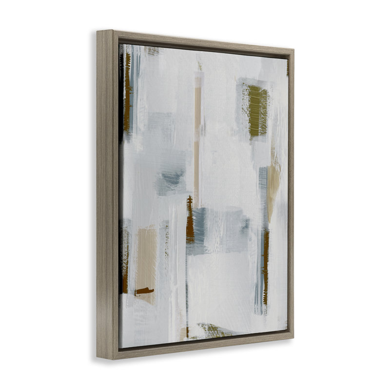 Abstract with Subtle Forms Black Framed Floater Canvas Wall Art by Susan Jill, 31" H x 25" W, Montalcino Elm Floater Frame