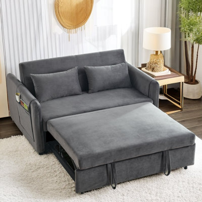 Causeuse-lit en velours avec lit escamotable Rubinder