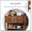 Console en bois massif avec 2 tiroirs, armoires et tablette inférieure pour un rangement de style rétro dans les salons et les salles à manger-1725629393