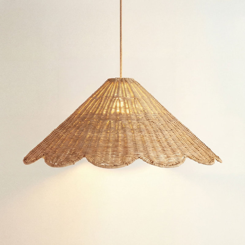 Luminaire suspendu d'extérieur en rotin Daisy Cone, Abat-jour seulement