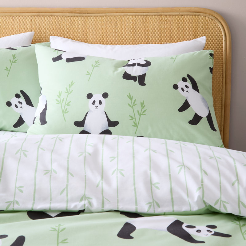 Panda Paws Reversible Duvet Cover Set, Single Duvet Cover Set + 1 Standard Pillowcase