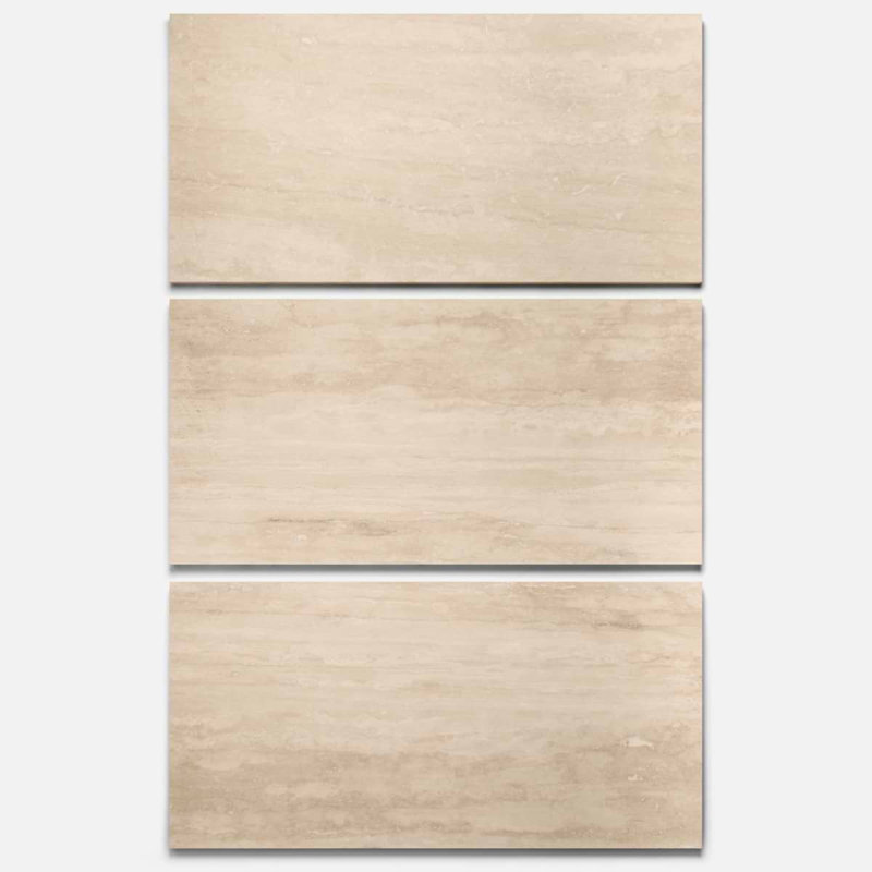 Travertine 18x36 Vein Cut Filled Honed Tile, Ivory Honed
