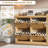2 Pack Rattan Shoe Cabinet with 4 Flip Drawers, Adjustable Shelves, Freestanding Entryway Shoe Storage-1595176897