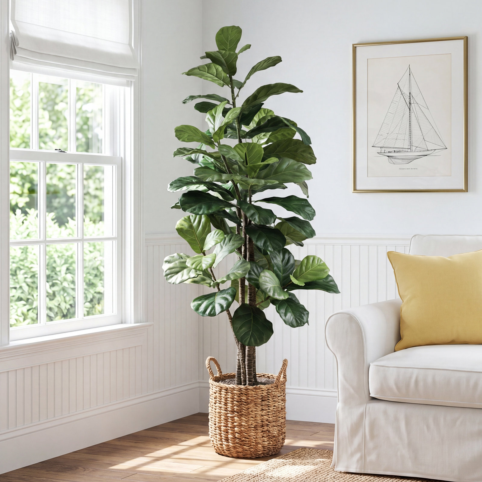 66" Fiddle Leaf Fig Tree in Basket