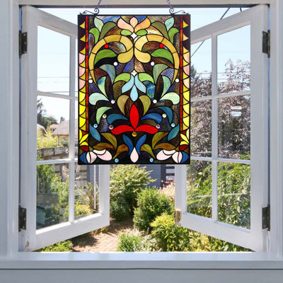 Panneau de vitrail floral Fine Art Lighting