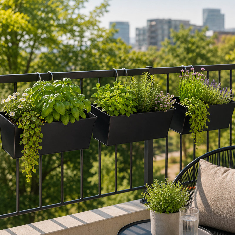 Ensemble de 3 grandes jardinières murales en métal, crochets pour plantes d'extérieur