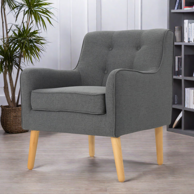 Fauteuil Mid-Century, Gris anthracite