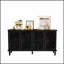 Élégante armoire buffet antique avec sculptures florales, pieds en bois massif, poignées en laiton antique et tablettes réglables pour un rangement polyvalent et un meuble télé