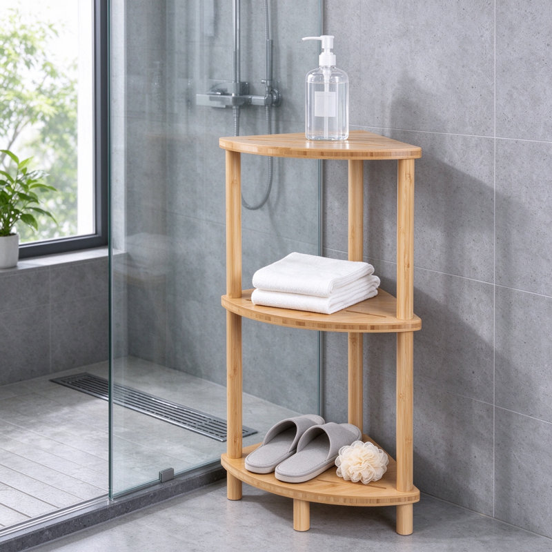 Freestanding Bamboo Shower Shelf